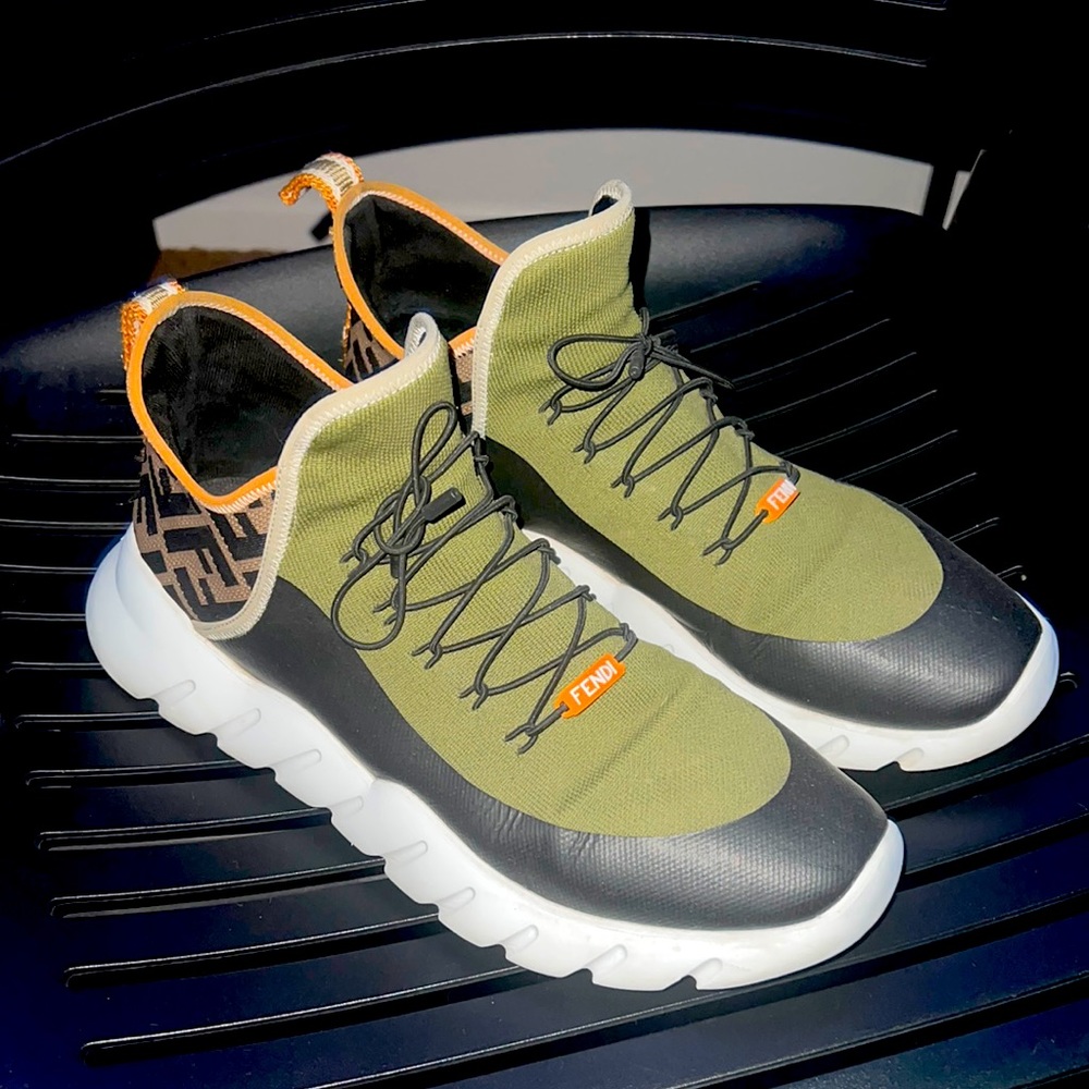 Fendi Green Mesh Runner Shoe